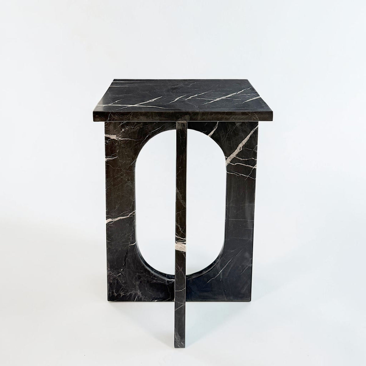 Square Black Marble Side Table