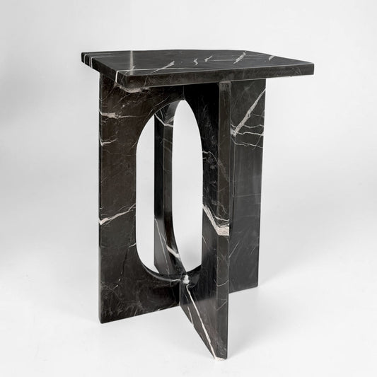 Square Black Marble Side Table