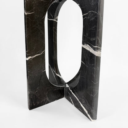 Square Black Marble Side Table