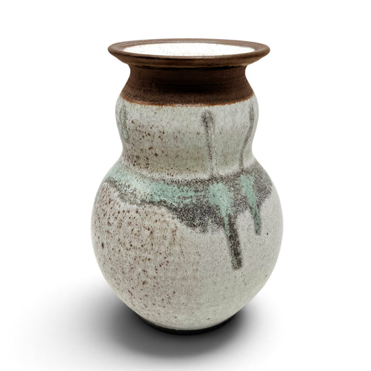 Light Gray and Light Green Ceramic Vase
