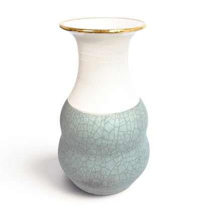 Light Green and White Ceramic Vase