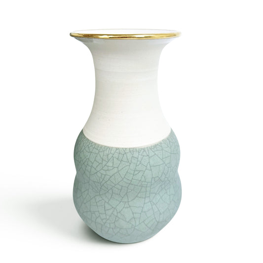 Light Green and White Ceramic Vase
