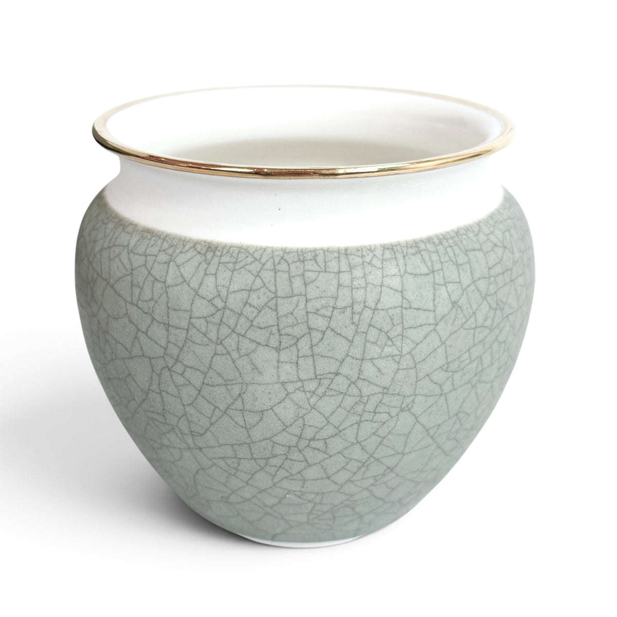 Light Green and White Ceramic Vase
