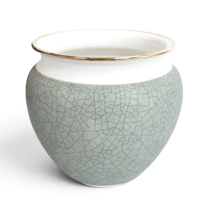 Light Green and White Ceramic Vase