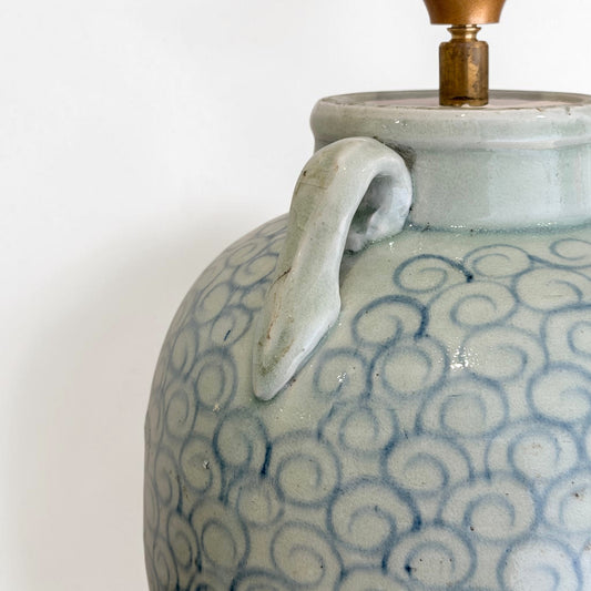 Pair of Blue and White Chinoiserie Lamps