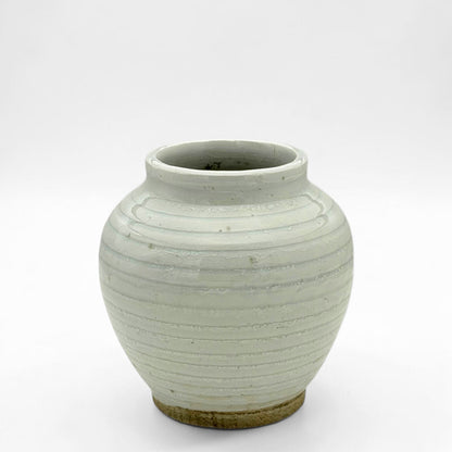 Ribbed Pale Green Crackle Vase