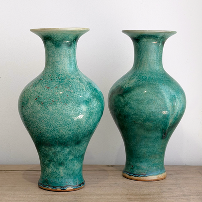 Pair of Green Terrcotta Vases