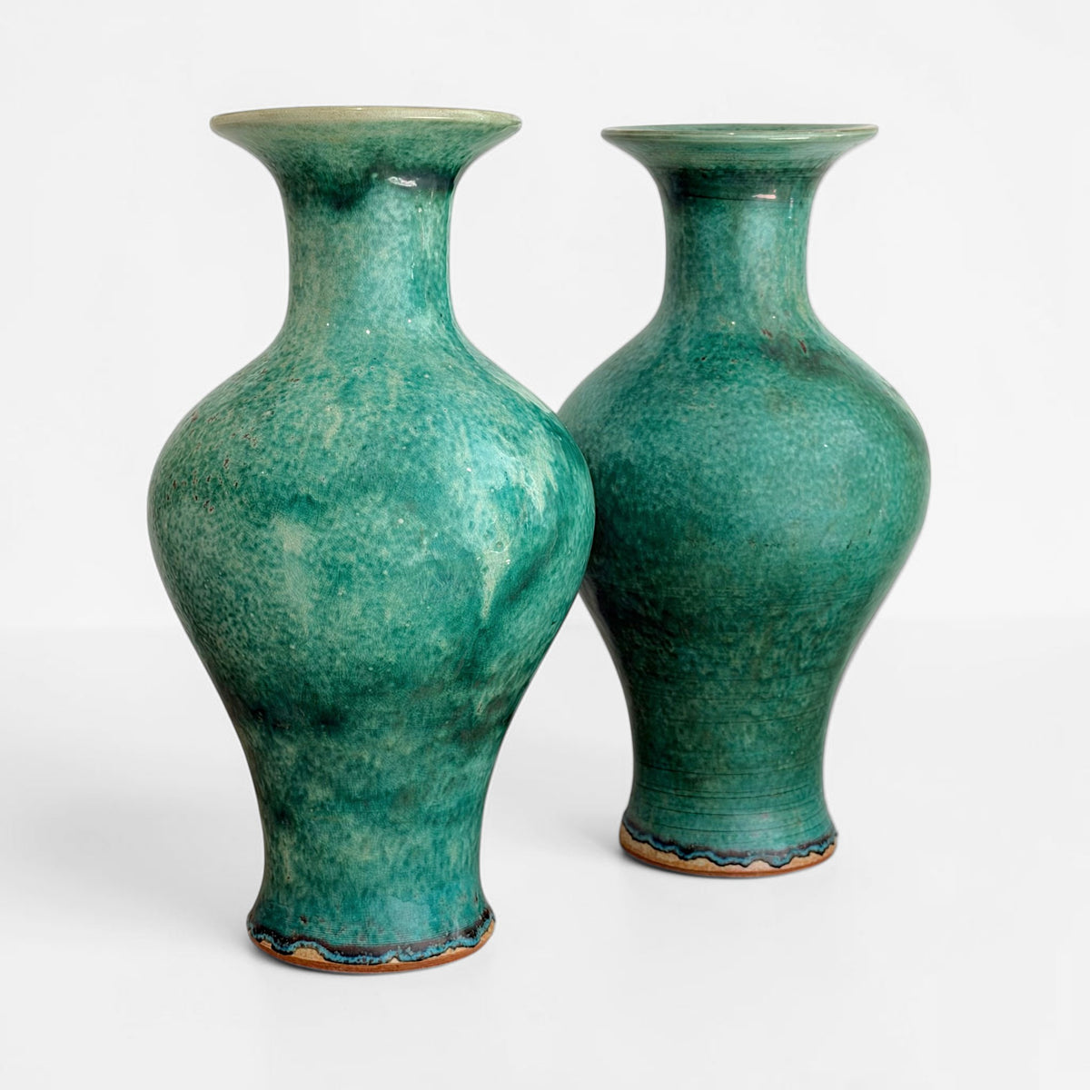 Pair of Green Terrcotta Vases