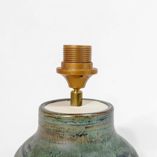 Pair of Green Drip Glazed Table Lamps