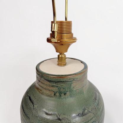 Pair of Green Drip Glazed Table Lamps