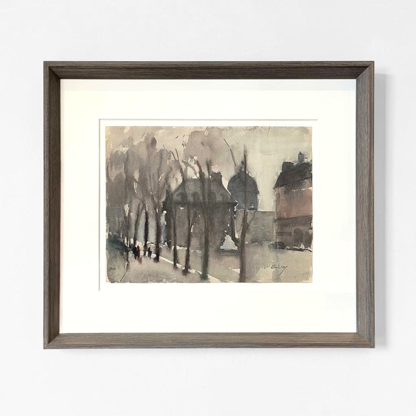 French Village Watercolor Painting