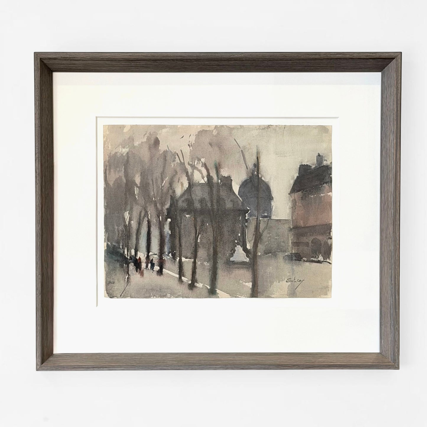 French Village Watercolor Painting
