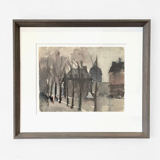 French Village Watercolor Painting