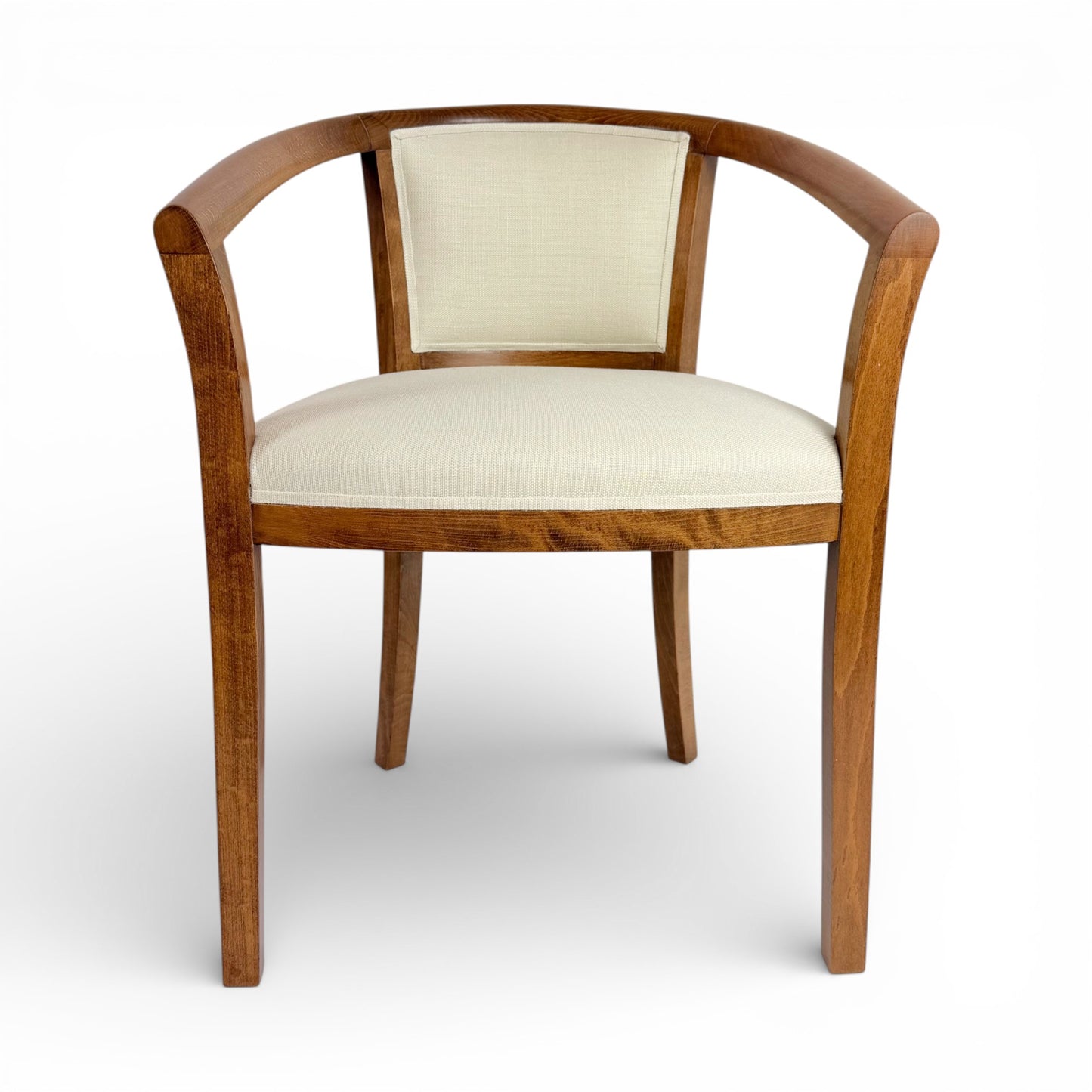 Pair of French Light Wood Curved Back Chairs