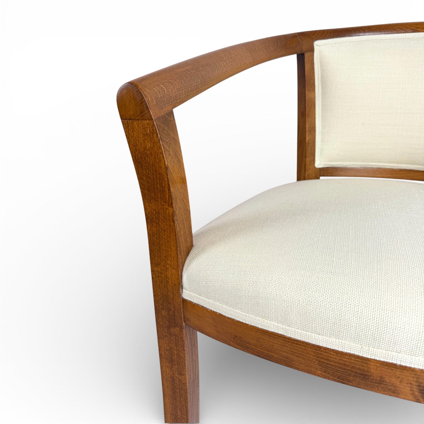 Pair of French Light Wood Curved Back Chairs