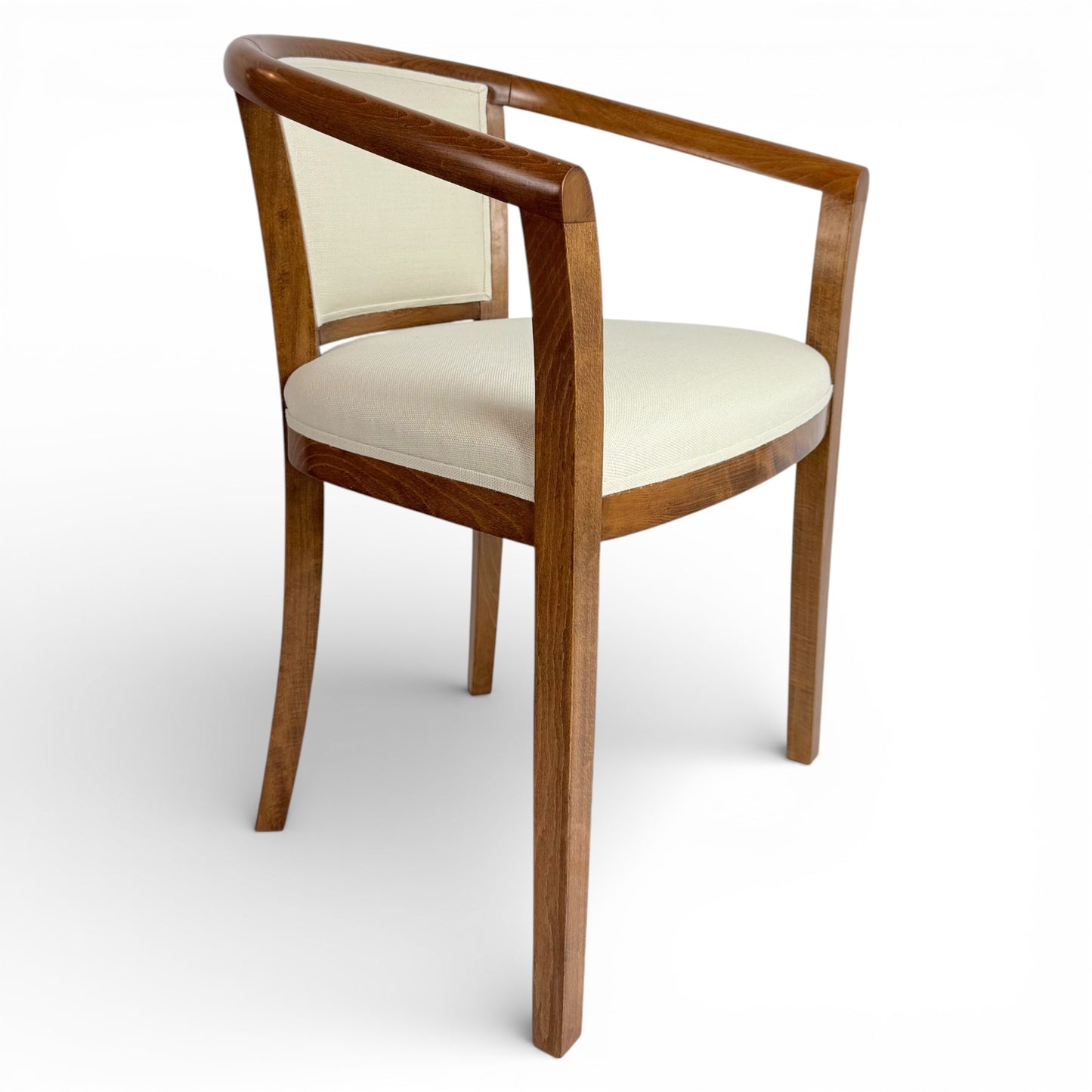 Pair of French Light Wood Curved Back Chairs