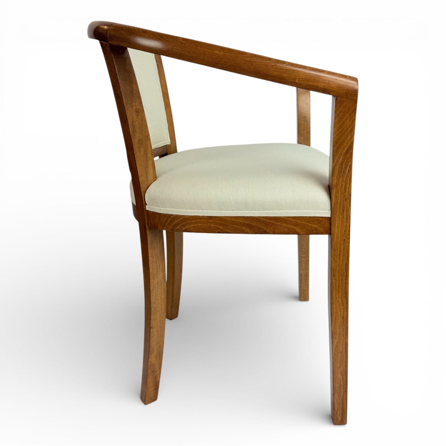 Pair of French Light Wood Curved Back Chairs