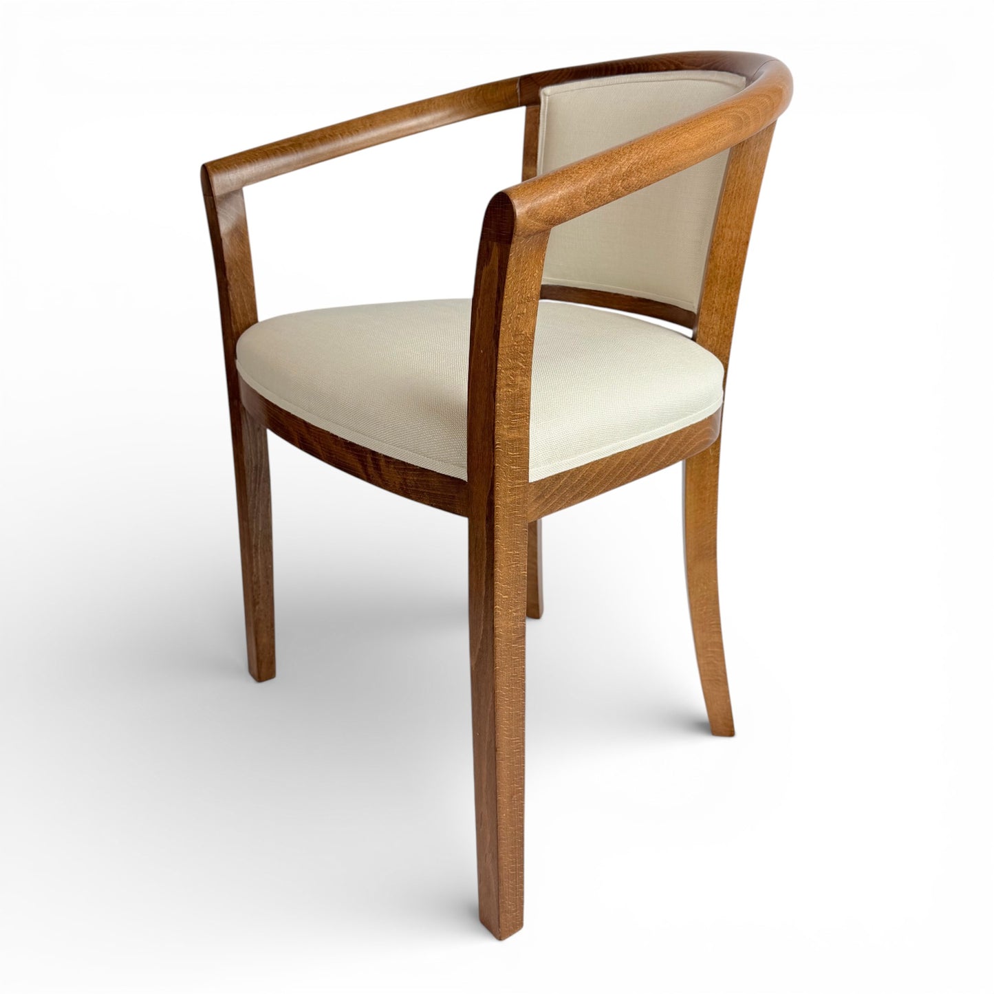 Pair of French Light Wood Curved Back Chairs