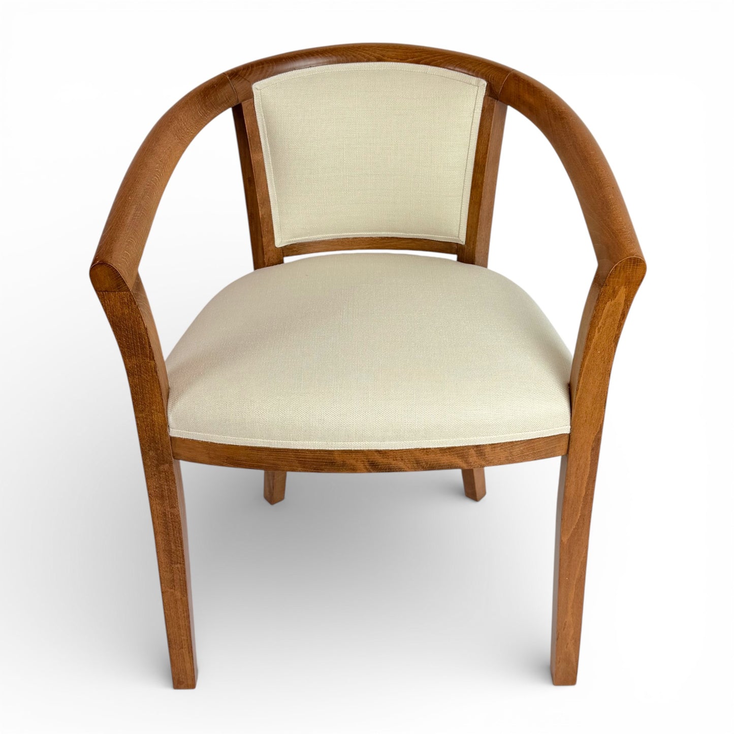 Pair of French Light Wood Curved Back Chairs