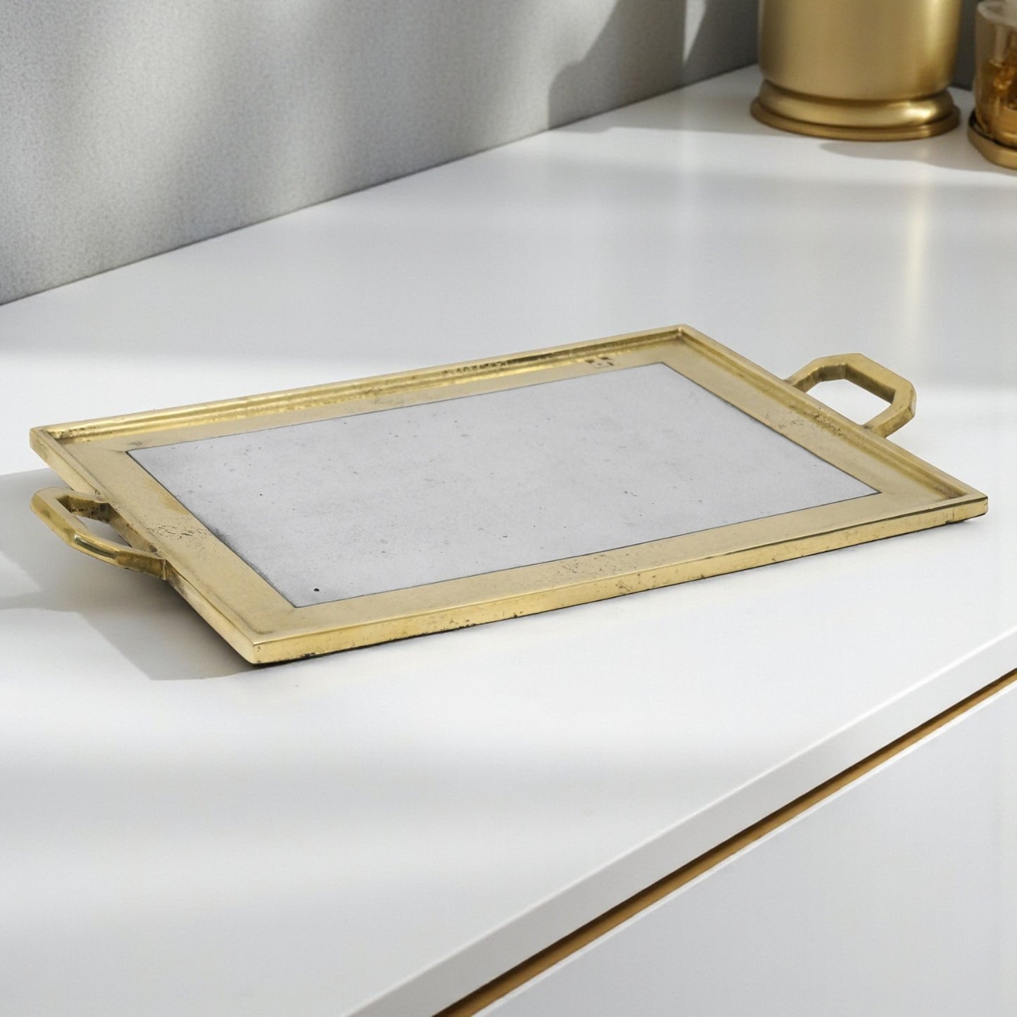 Aluminum and Brass Tray by David Marshall