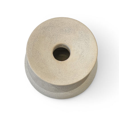 Round Beige Textured Vase by Peter Jesse
