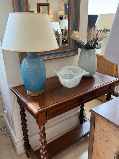 Blue Swirl Murano Glass Table Lamp