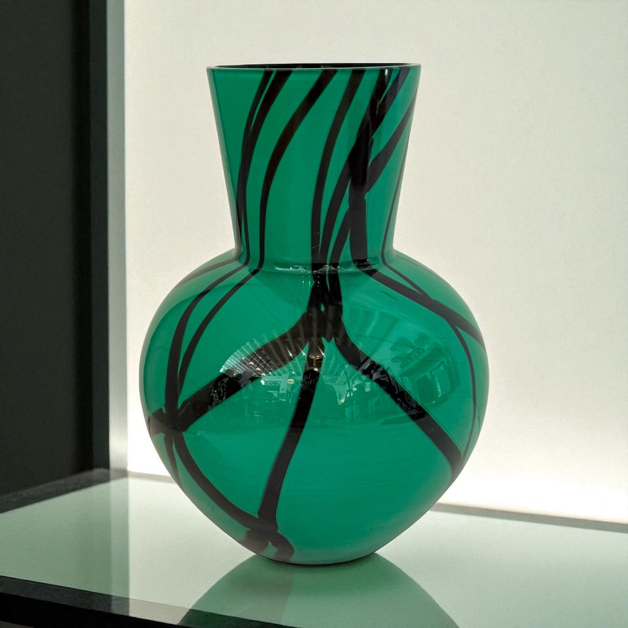 Green Murano Glass Vase by Salviati