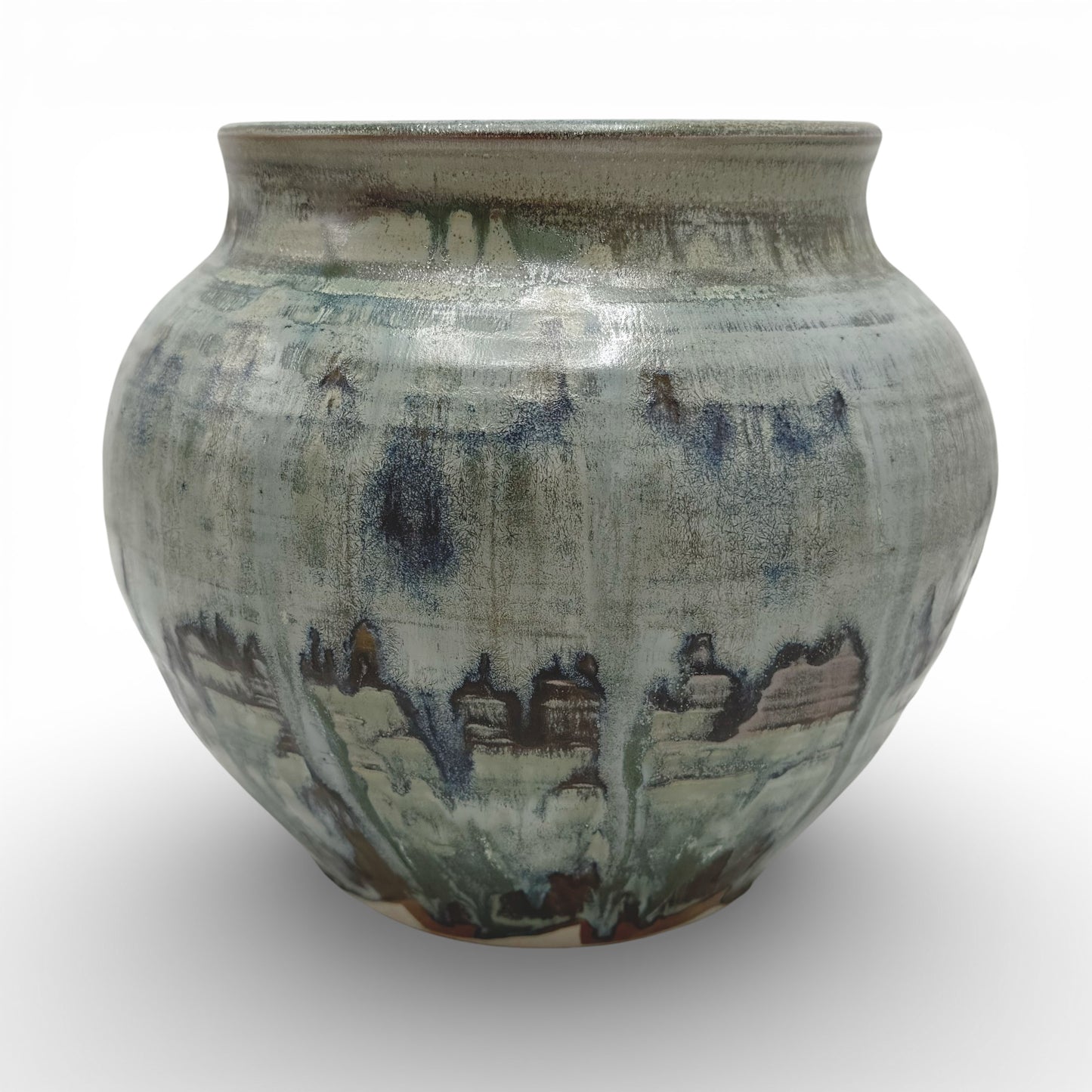 Green Drip Glazed Pot