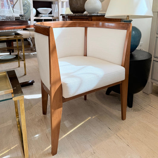 Pair of French Curved Back Upholstered Chairs