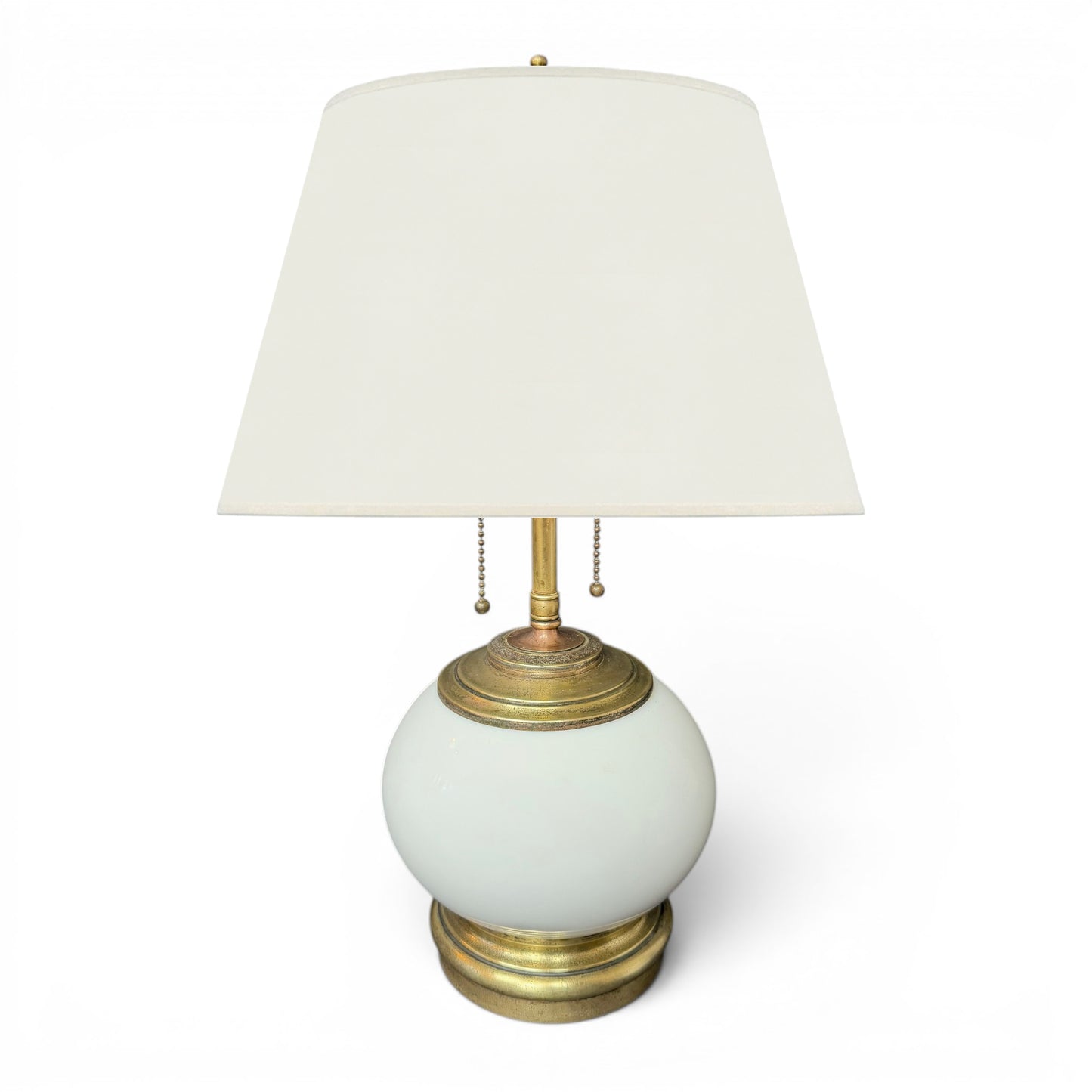 French White Porcelain and Brass Table Lamp