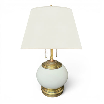French White Porcelain and Brass Table Lamp