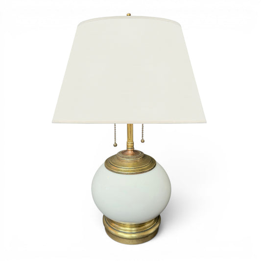 French White Porcelain and Brass Table Lamp