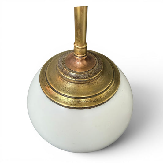 French White Porcelain and Brass Table Lamp