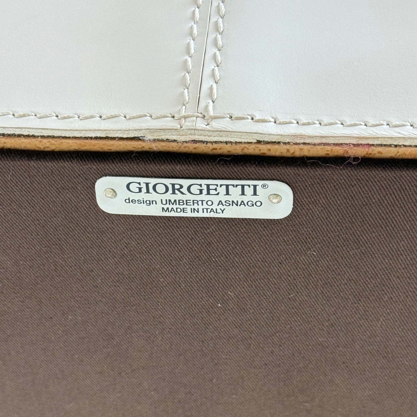 White Leather Side Chair by Umberto Asnago for Giorgetti