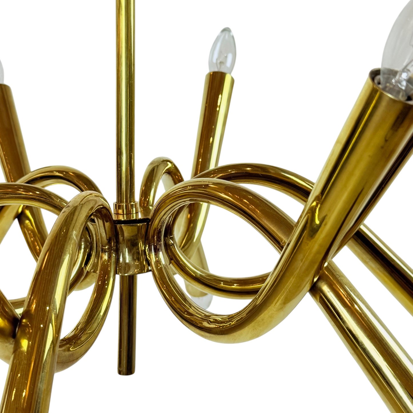Italian Mid-Century Modern Brass Chandelier