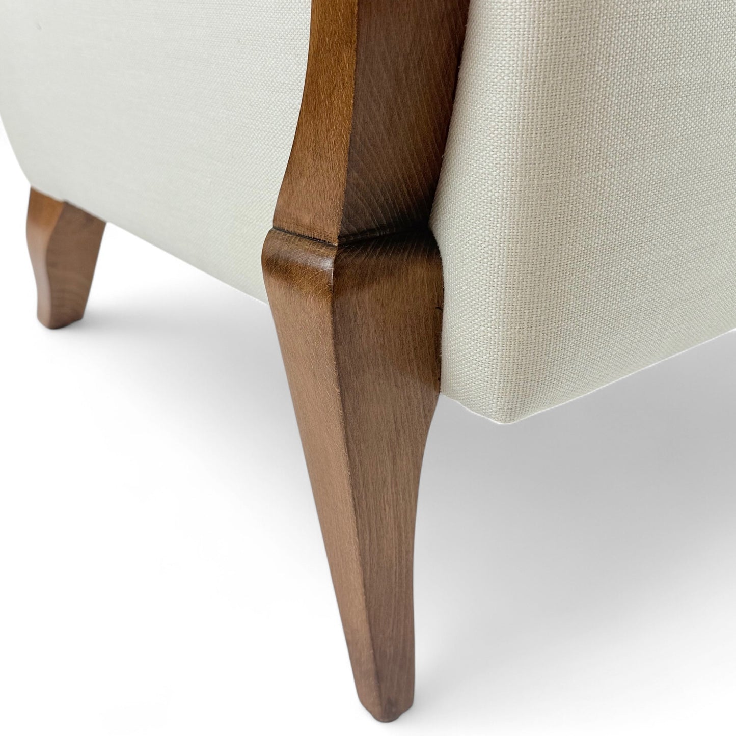 Pair of French Mid Century Upholstered Arm Chairs