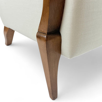 Pair of French Mid Century Upholstered Arm Chairs