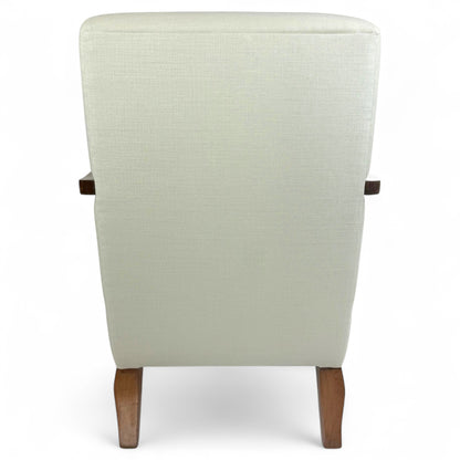 Pair of French Mid Century Upholstered Arm Chairs