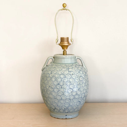 Pair of Blue and White Chinoiserie Lamps