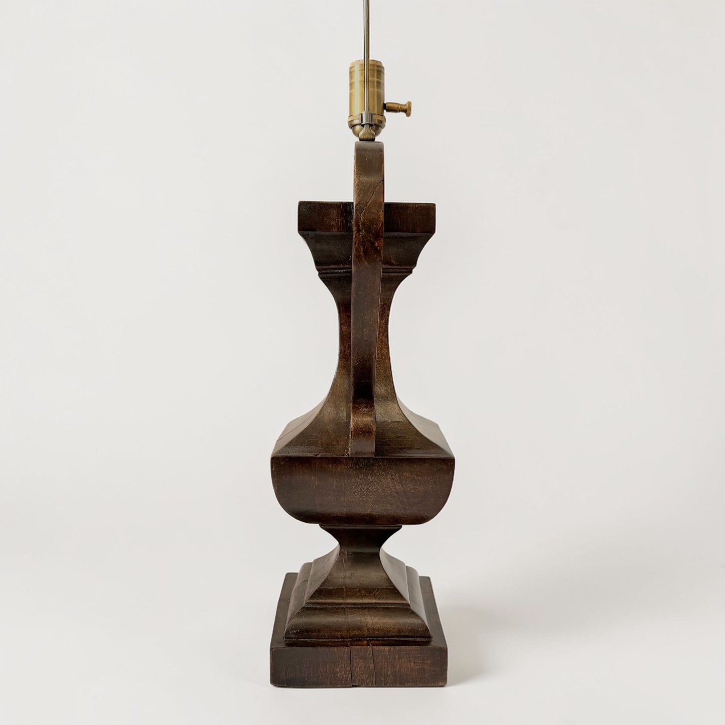 Pair of French Carved Wood Urn-Form Table Lamps, circa 1960