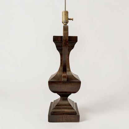 Pair of French Carved Wood Urn-Form Table Lamps, circa 1960