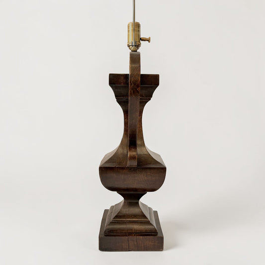 Pair of French Carved Wood Urn-Form Table Lamps, circa 1950