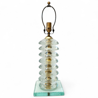 Stacked Glass Disc Column Lamp