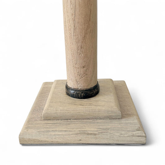 Pair of Bleached Oak Column Lamps