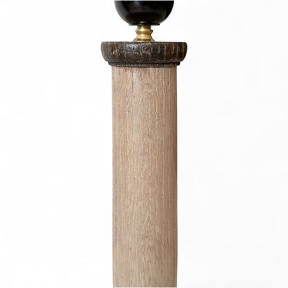 Pair of Bleached Oak Column Lamps