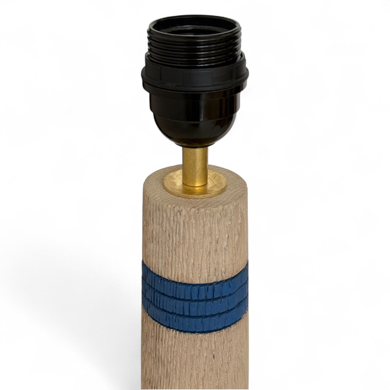 Pair of Bleached Oak Column Lamps