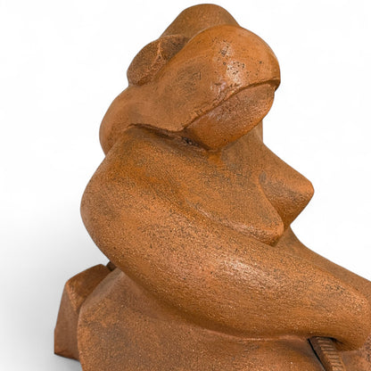 Mid Century Terra Cotta Female Sculpture