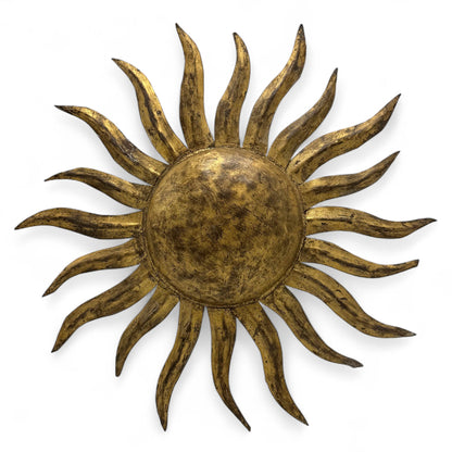Gilt Iron Sunburst Light Fixture
