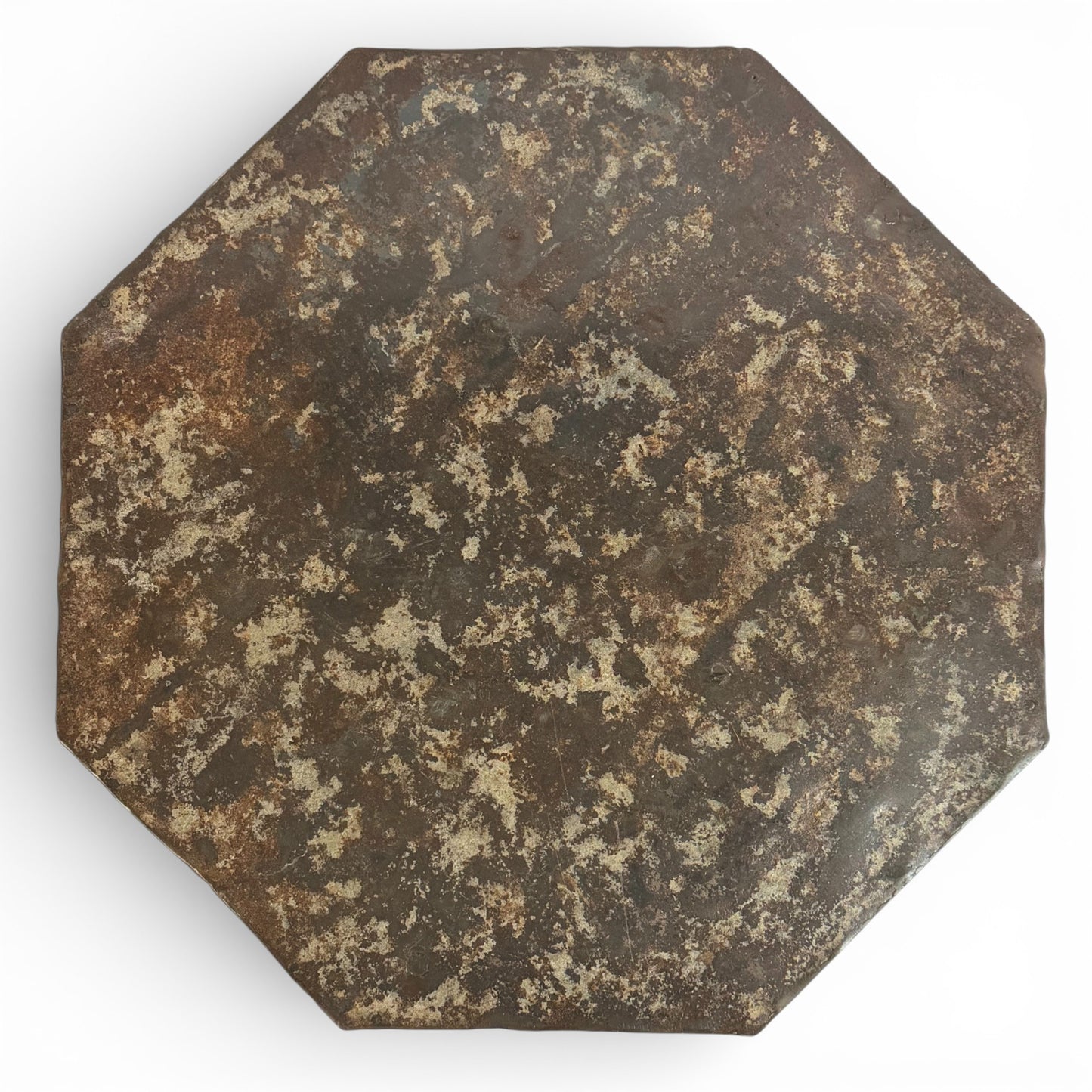 Octagonal Metal Table with Acid Wash Finish