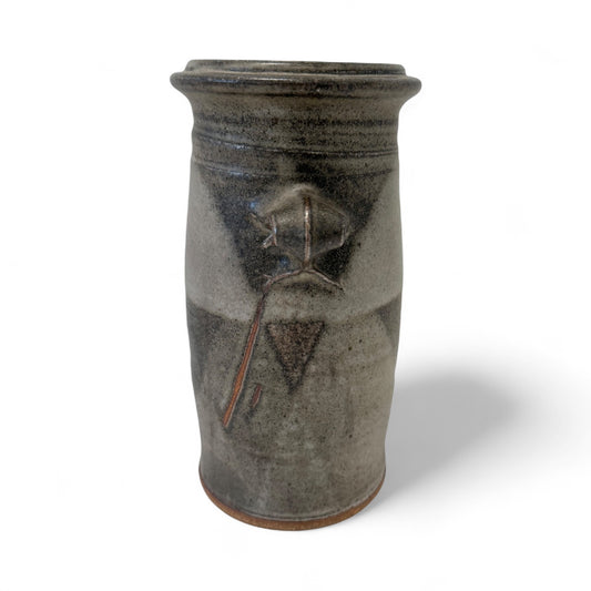 Handmade Taupe Stoneware Vase